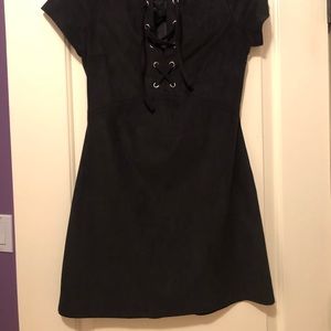 Black suede express dress